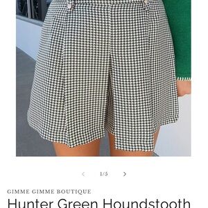 Gimme Gimme Boutique Hunter Green Houndstooth Women’s Shorts